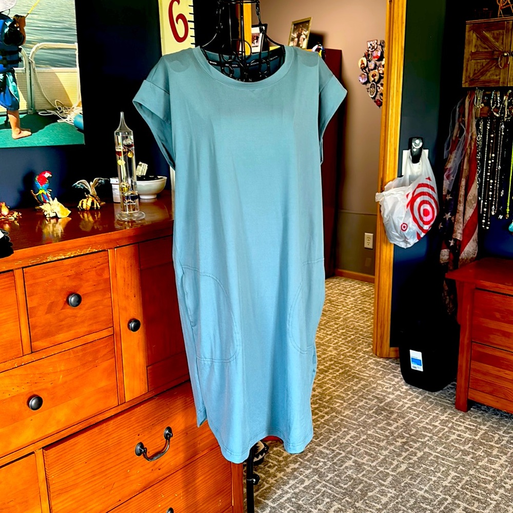 Recreation Blue/Green Dress with Pockets!